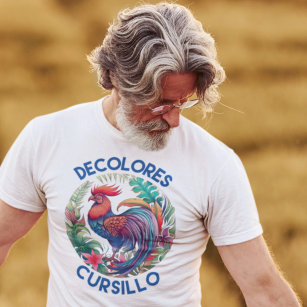 DeColores Cursillo Farbenfrohe Blumengestelle T-Shirt