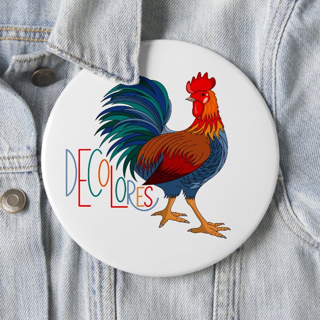 DeColores Cursillo Farbenfrohe Rooster Button (Beispiel)