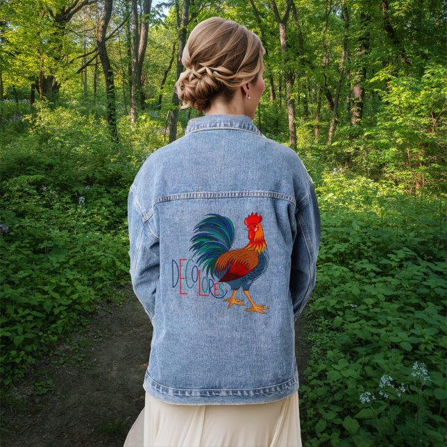 DeColores Cursillo Farbenfrohe Rooster Denim Jacke (Von Creator hochgeladen)