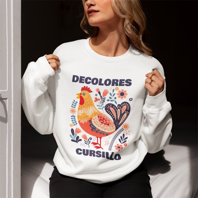 DeColores Cursillo-Folk-Art Hahn christlich Sweatshirt (Von Creator hochgeladen)