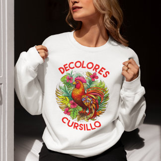 DeColores Cursillo-Hahn Monstera-Blätter Blumen Sweatshirt