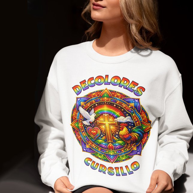 DeColores Cursillo-Kreuz-Taube-Hahn-Mandala Sweatshirt (Von Creator hochgeladen)