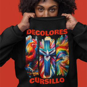 DeColores Cursillo-Pinselstrich Hahn Kreuz Taube Sweatshirt
