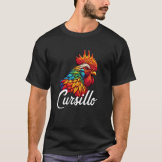 DeColores Cursillo Regenbogen Hahn Katholisch 8 T-Shirt
