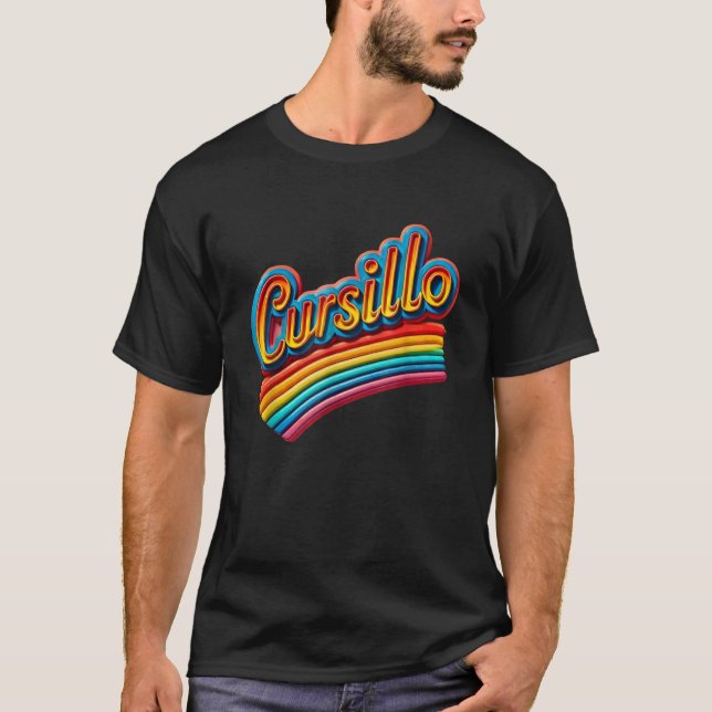 DeColores Cursillo Regenbogen Hahn Katholisch  T-Shirt (Vorderseite)