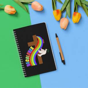 DeColores Cursillo Regenbogen mit Kreuz und Friede Notizblock
