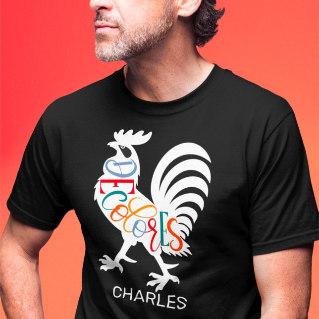 DeColores Cursillo Rooster White Silhouette T-Shirt (Von Creator hochgeladen)