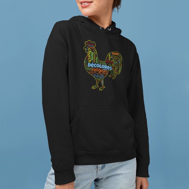 DeColores Cursillo Rooster Word Cloud  Hoodie (Von Creator hochgeladen)