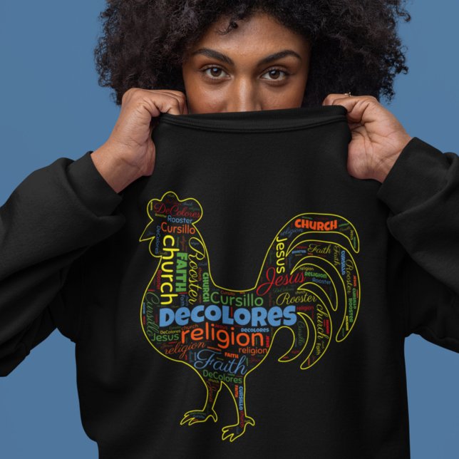 DeColores Cursillo Rooster Word Cloud  Sweatshirt (Von Creator hochgeladen)
