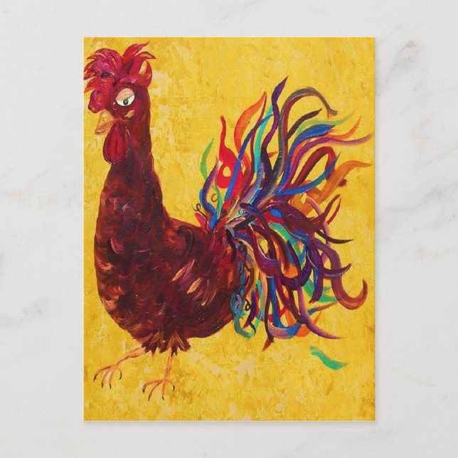 DeColores Rooster Postkarte (Vorderseite)