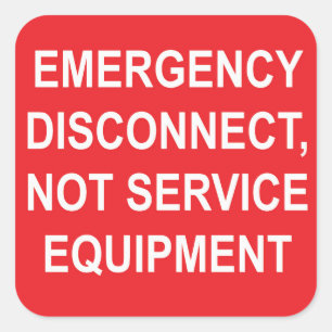 Déconnexion d'urgence, et non des Étiquettes d'équ
