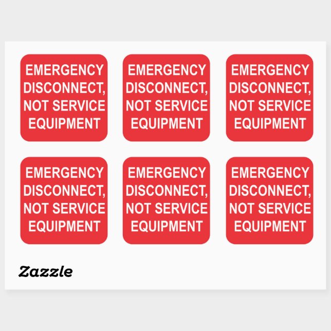 Déconnexion d'urgence, et non des Étiquettes d'équ (Feuille)