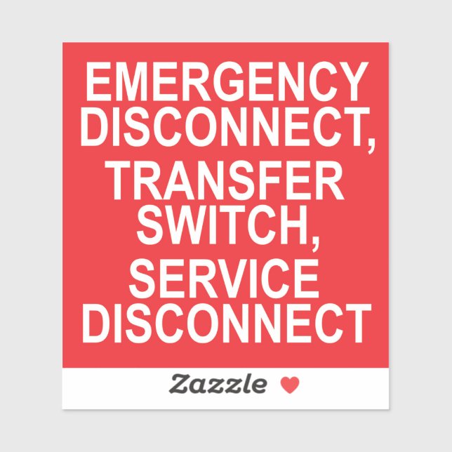 DÉCONNEXION D'URGENCE, étiquette DE COMMUTATEUR DE (Feuille)
