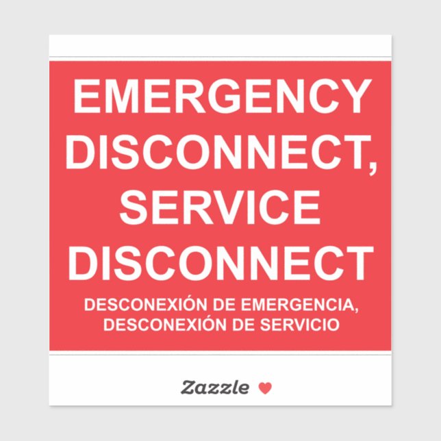 Déconnexion d'urgence, Étiquette de déconnexion de (Feuille)