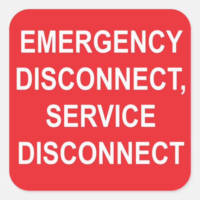 Déconnexion d'urgence, Étiquettes de déconnexion d (Devant)