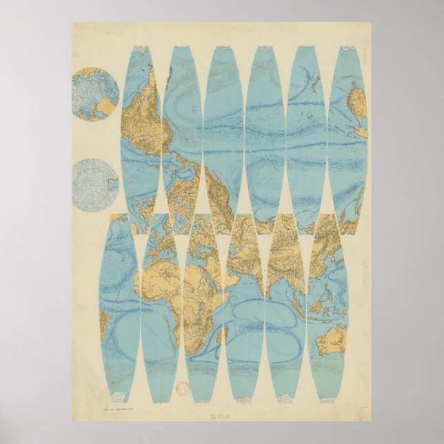 Deconstructed Earth Globe (1892) Poster (Vorne)