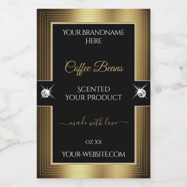 Décontracté café noir brillants Brown Étiquette pr (Étiquettes simples)