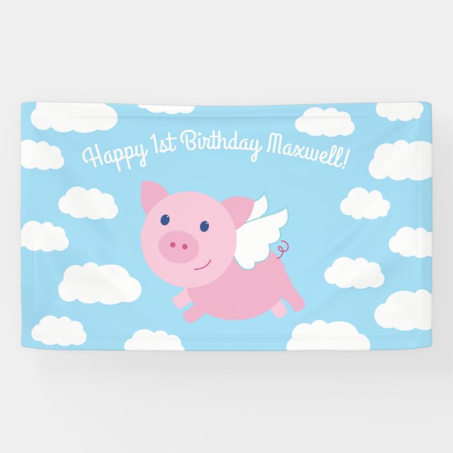 Décor de bannière du 1er anniversaire de la fête d (Horizontal)