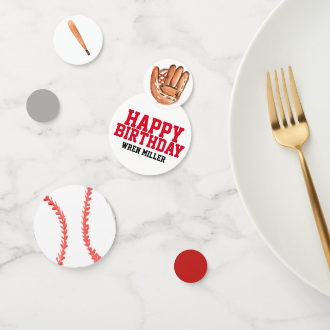 Décor de baseball fête d'anniversaire confetti (Groupe)