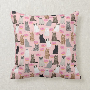 Décor de chats et de beignets de chats coussins