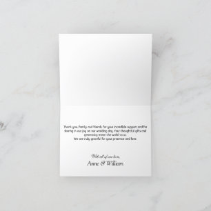 Décor de mariage vintage Carte de remerciements pl