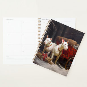 Décor de Noël Bull Terrier Snowy Sleigh