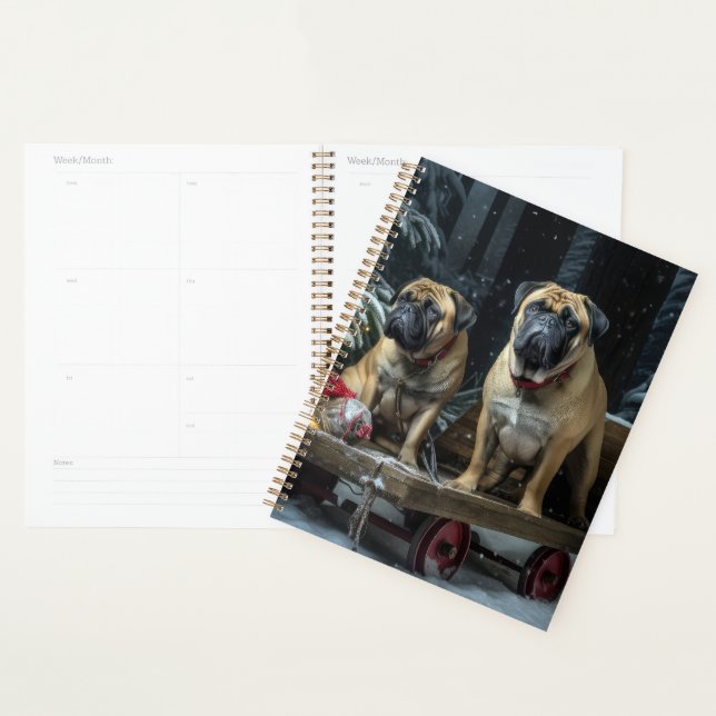 Décor de Noël Bullmastiff Snowy Sleigh (Devant avec enveloppe)