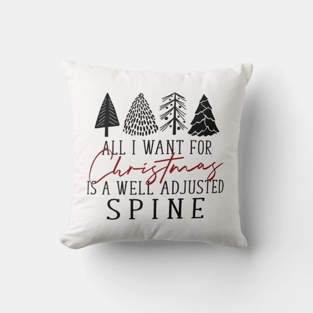 Décor de Noël chiropratique, Coussin chiropratique (Recto)