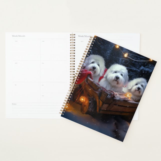 Décor de Noël Coton De Tulear Snowy Sleigh (Devant avec enveloppe)