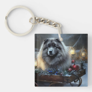 Décor de Noël Keeshond Snowy Sleigh