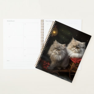 Décor de Noël Perse Chat Snowy Sleigh