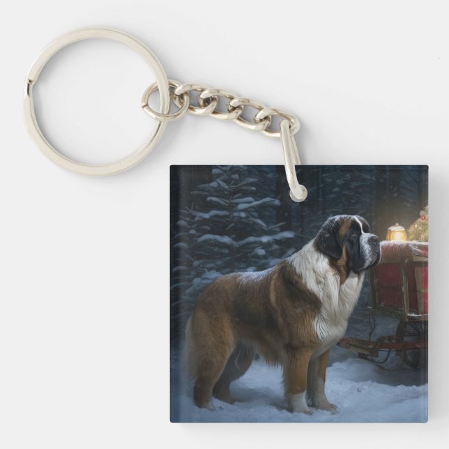 Décor de Noël Saint Bernard Snowy Sleigh (Devant)