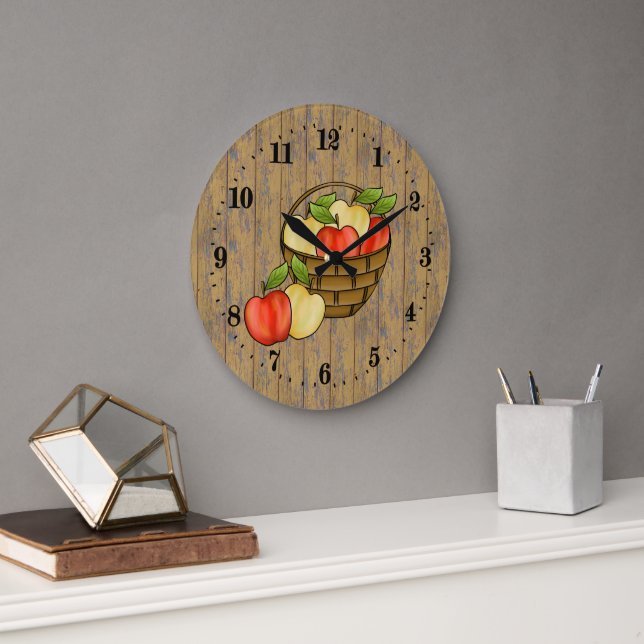 Décor de pomme champêtre Grande horloge (Bureau)