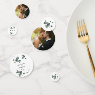 Décor de table Mariage Eucalyptus vert Confetti