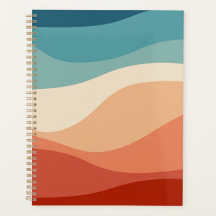 Décor des vagues de style rétro coloré
