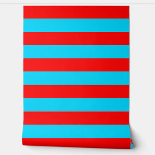 Décor du mur en rayures rouges et bleues