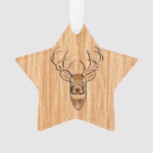Décor en bois de style de grain de tête de cerfs
