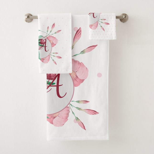 DÉCOR Floral Monogramme Monnaie rose (En situation)