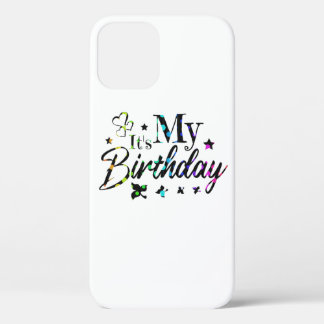 decor it's my birthday with rainbow circles text Case-Mate iPhone hülle