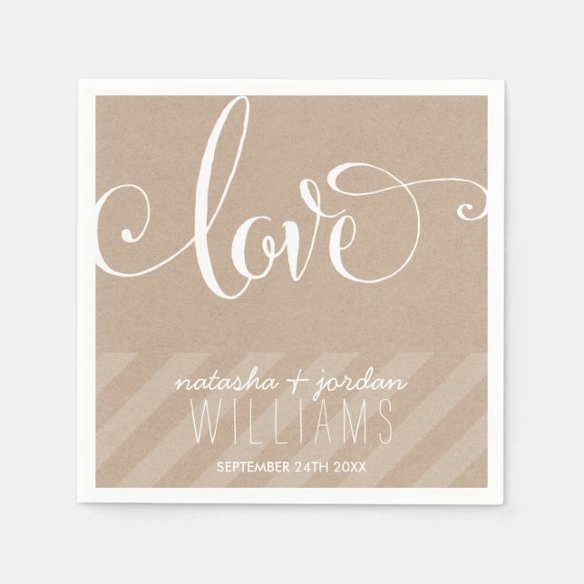 DECOR-Liebe mit elegantem Schriftzeichen Serviette (Vorderseite)