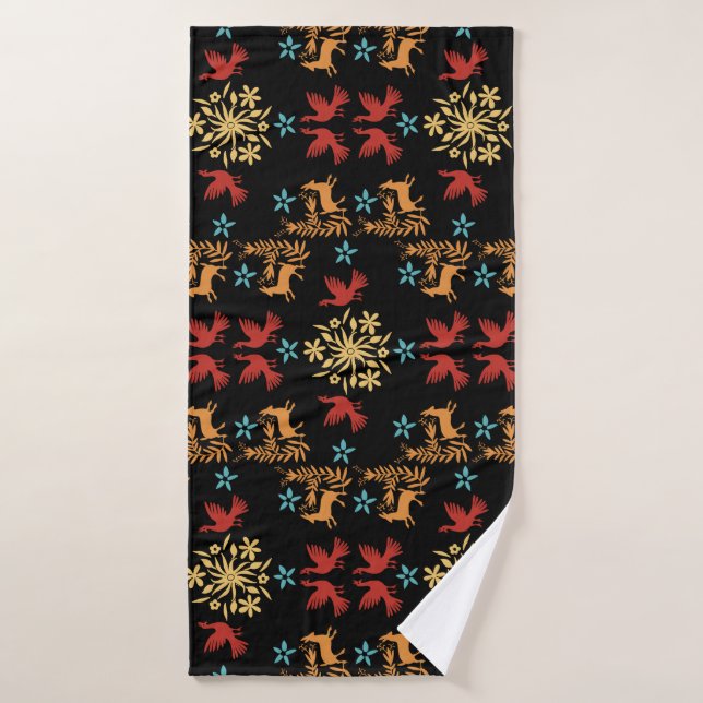 Décor mexicain Otomi (Serviette de bain)
