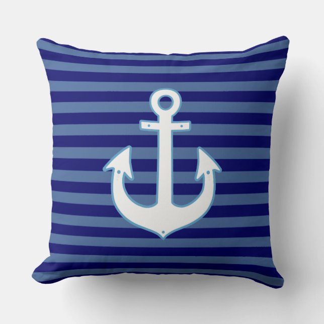 decor nautical anchor & striped navy kissen (Vorderseite)