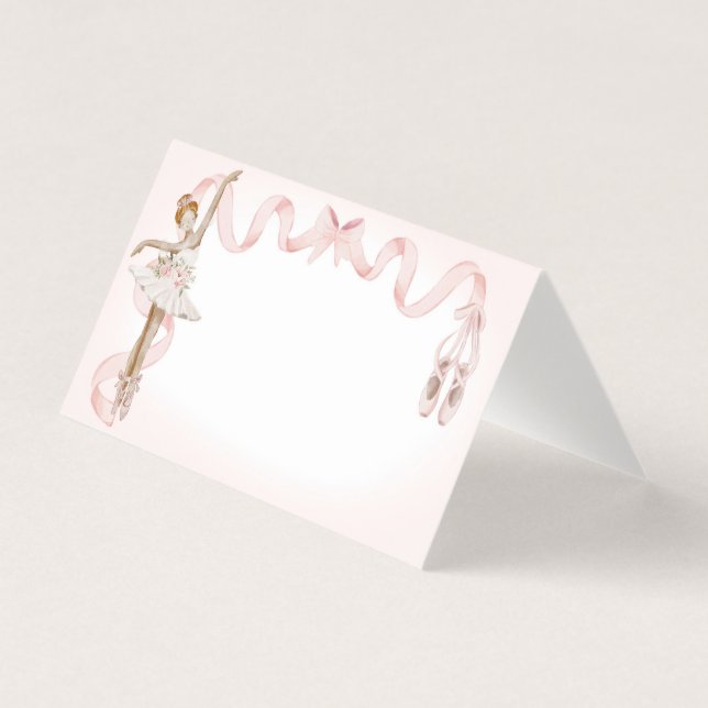 Décor Pink Little Ballerina Place Card (Front)