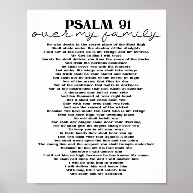 Décor Psalm 91 Pour Votre Poster Famille Imprimer (Devant)