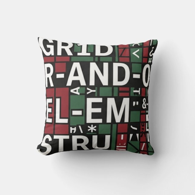 Décor typographique de coussin (Recto)