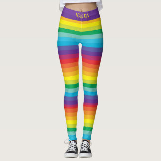 Decora Kei Bright Regenbogenfarben Streifen Leggings