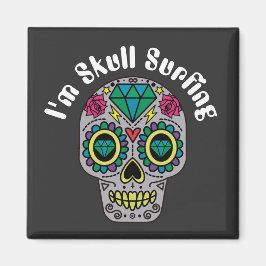 Decorated Abstract Skull Magnet