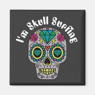 Decorated Abstract Skull Magnet