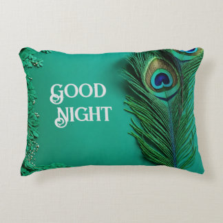 Décoratifs Serene Peacock Bonne nuit Coussins