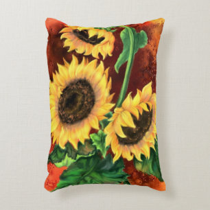 Décoratifs Trois Coussins de tournesol